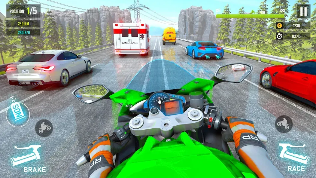 Moto Traffic Bike Race Game 3d (Мото Трафик Байк Рейс Гейм 3д)  [МОД Unlocked] Screenshot 1