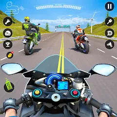 Взломанная Moto Traffic Bike Race Game 3d (Мото Трафик Байк Рейс Гейм 3д)  [МОД Unlocked] - последняя версия apk на Андроид