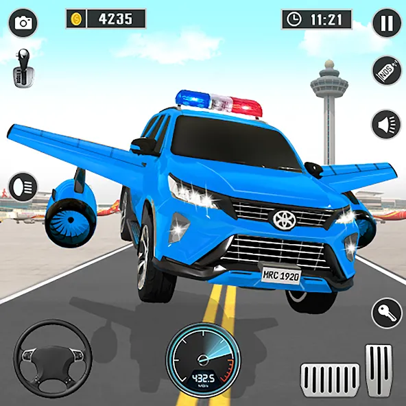 Flying Prado Car Robot Game  [МОД Menu] Screenshot 1