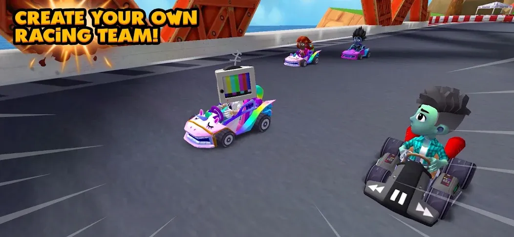 Boom Karts Multiplayer Racing (Бум Картс Мультиплеер Рейсинг)  [МОД Меню] Screenshot 3