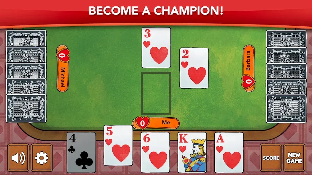 Hearts - Card Game Classic (Хартс)  [МОД Меню] Screenshot 2