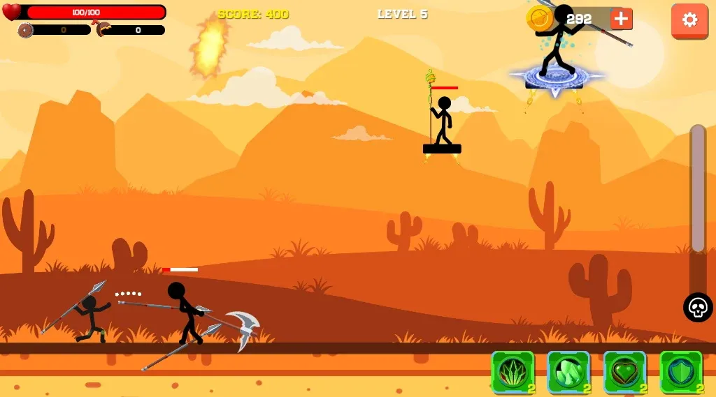 Spear war with Stickman (Спир вар)  [МОД Бесконечные монеты] Screenshot 1