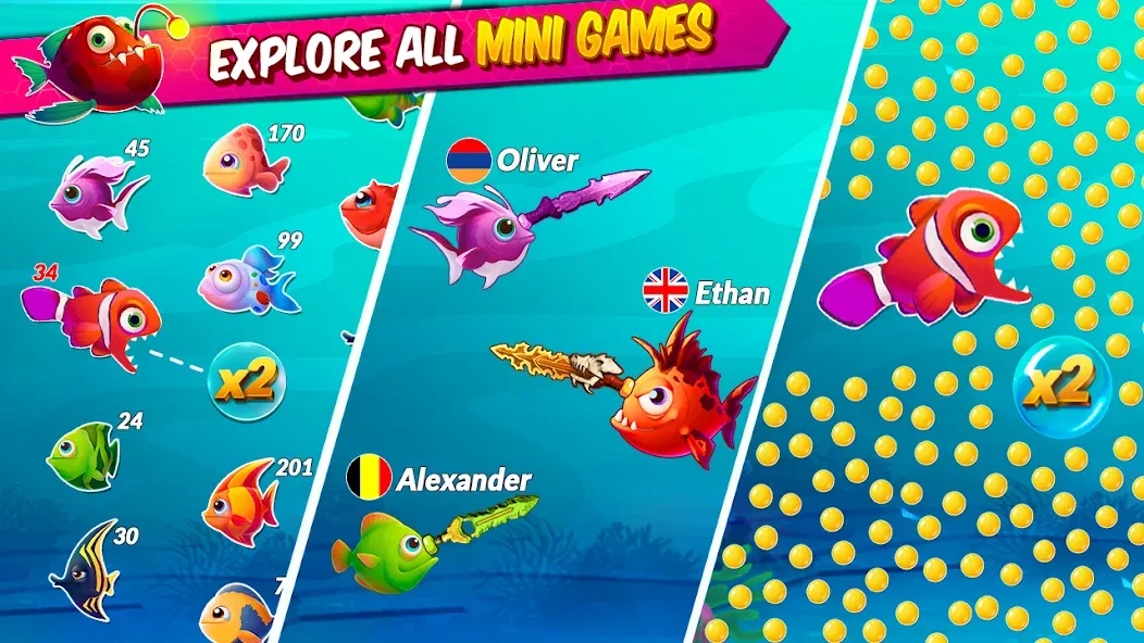 Big Eat Fish Games Shark Games  [МОД Бесконечные деньги] Screenshot 1