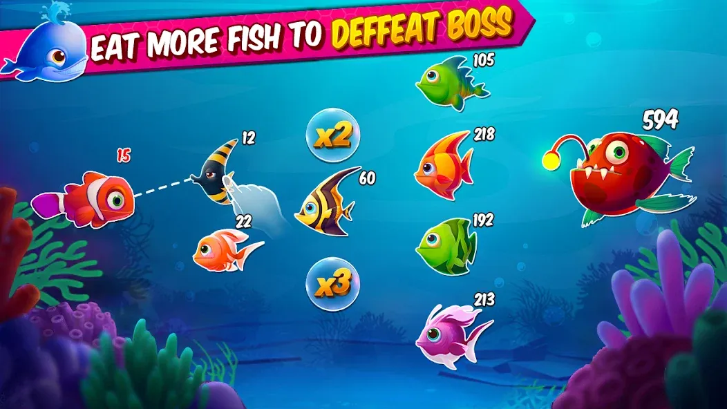 Big Eat Fish Games Shark Games  [МОД Бесконечные деньги] Screenshot 2