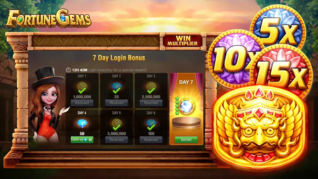 Slot Fortune Gems-TaDa Games (Слот Форчун Гемс)  [МОД Бесконечные монеты] Screenshot 3