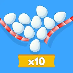 Скачать взломанную Eggs & Chickens: Cut Rope Game (Яйца и куры)  [МОД Много денег] - полная версия apk на Андроид