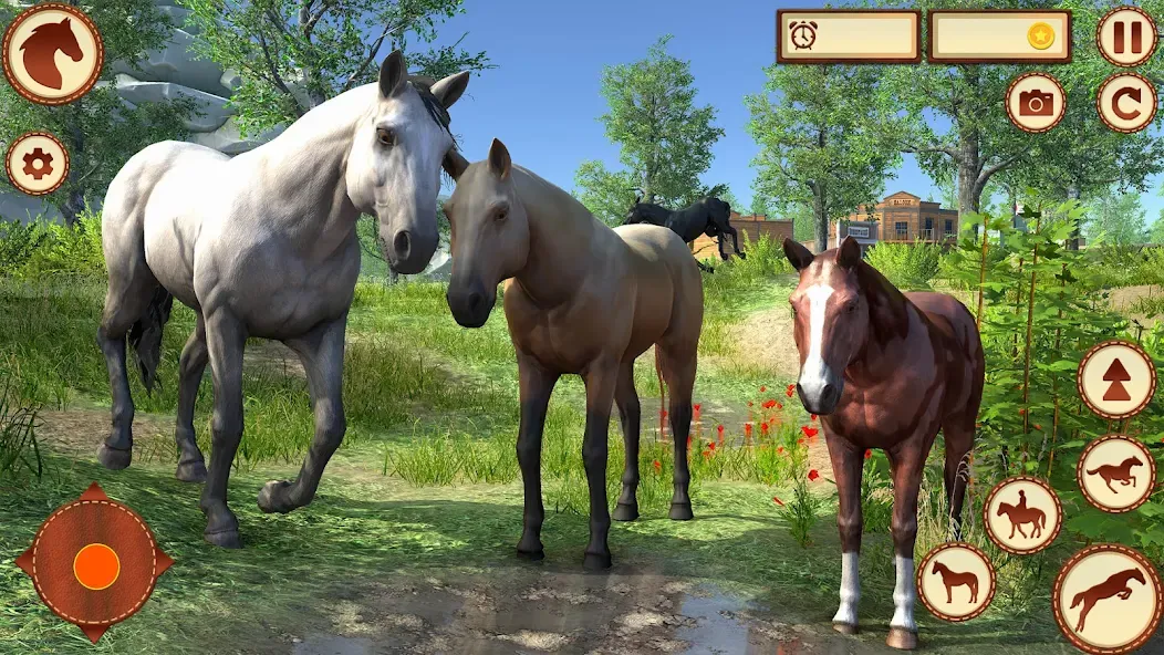 Virtual Wild Horse Family Sim (Виртуальное семейство диких лошадей)  [МОД Menu] Screenshot 1