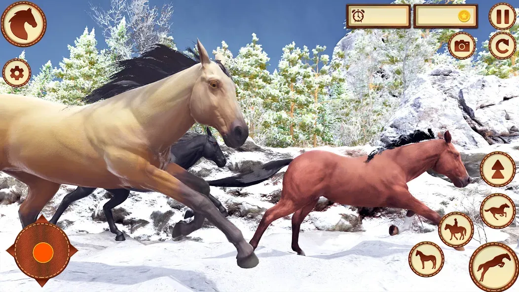 Virtual Wild Horse Family Sim (Виртуальное семейство диких лошадей)  [МОД Menu] Screenshot 2