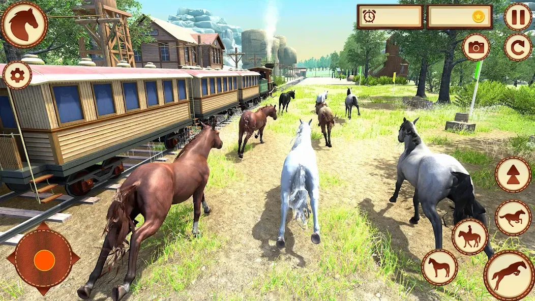 Virtual Wild Horse Family Sim (Виртуальное семейство диких лошадей)  [МОД Menu] Screenshot 3