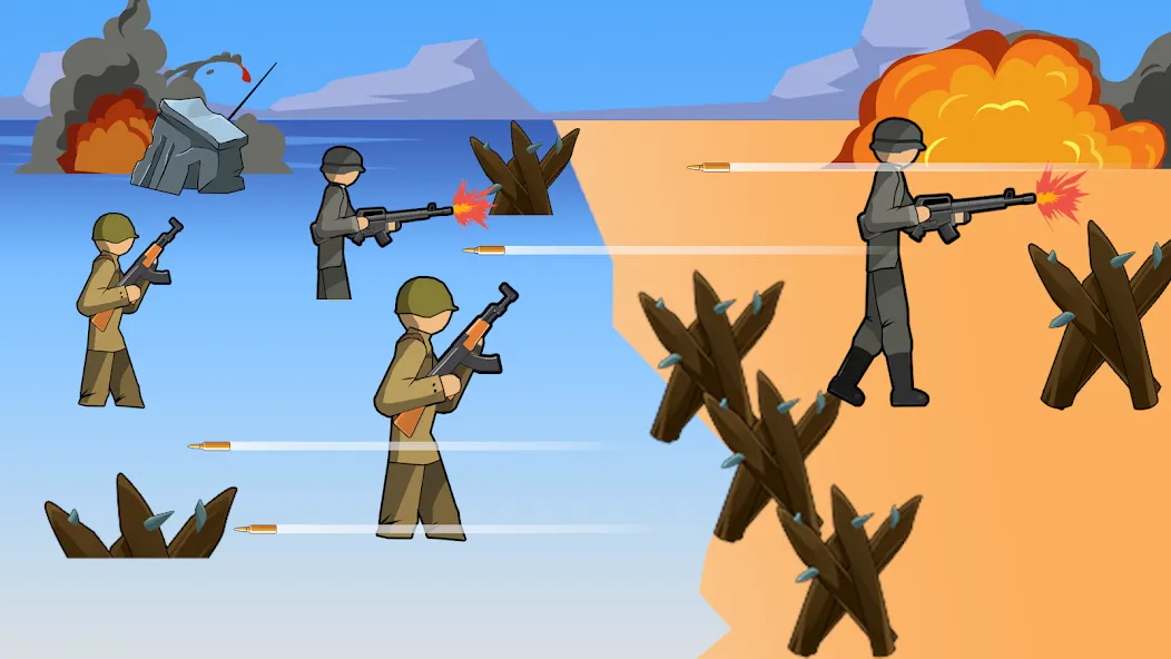 Stickman WW2 (Стикмэн Вторая Мировая война)  [МОД Все открыто] Screenshot 1