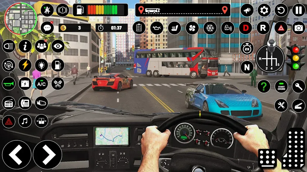 Bus Simulator : 3D Bus Games (Бас Драйвинг Симулятор ПВП Игра)  [МОД Много денег] Screenshot 2