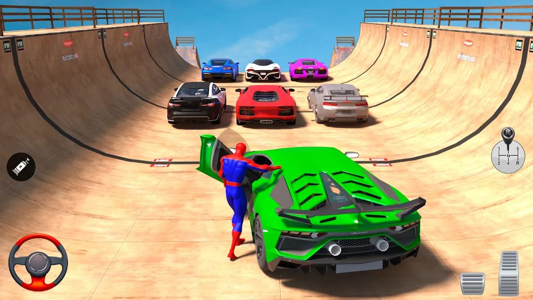 Superhero Car: Mega Ramp Games (Рамп Кар Гейм)  [МОД Бесконечные монеты] Screenshot 1