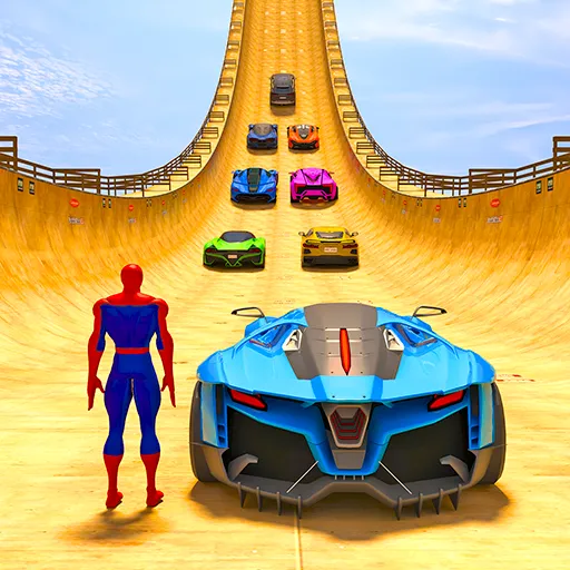 Superhero Car: Mega Ramp Games (Рамп Кар Гейм)  [МОД Бесконечные монеты] Screenshot 2