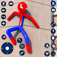 Скачать взлом Spider Game-Stickman Rope Hero  [МОД Много монет] - стабильная версия apk на Андроид