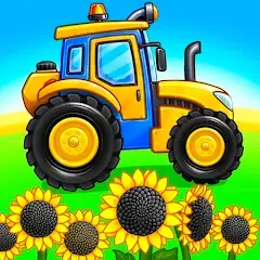 Скачать взломанную Tractor, car: kids farm games  [МОД Unlocked] - стабильная версия apk на Андроид