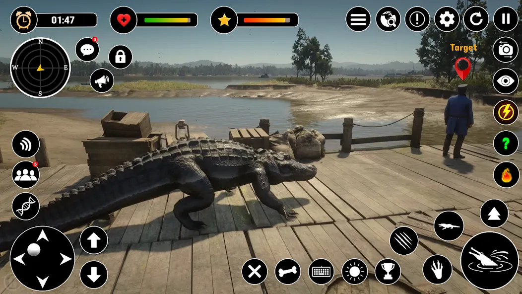 Animal Crocodile Attack Sim (Энимал Крокодайл Аттак Сим)  [МОД Все открыто] Screenshot 2