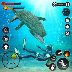 Скачать взломанную Hungry Animal Crocodile Games  [МОД Menu] - последняя версия apk на Андроид