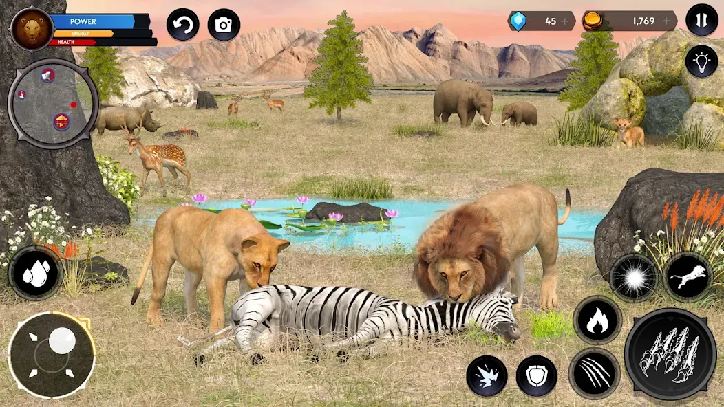 Lion Simulator Wild Lion Games  [МОД Все открыто] Screenshot 2