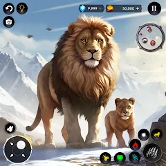 Скачать взломанную Lion Simulator Wild Lion Games  [МОД Все открыто] - стабильная версия apk на Андроид