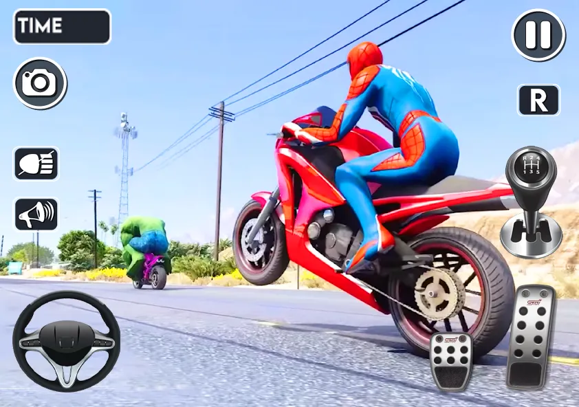 Spider Bike Stunt 3D Mega Ramp  [МОД Unlocked] Screenshot 1