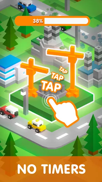 Tap Tap: Idle City Builder Sim  [МОД Бесконечные деньги] Screenshot 2