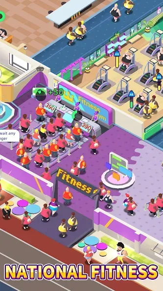 Fitness Club Tycoon (Фитнес Клуб Тайкун)  [МОД Много денег] Screenshot 2