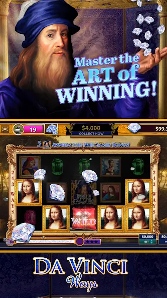 Da Vinci Diamonds Casino – Bes (Да Винчи Даймондс Казино)  [МОД Много денег] Screenshot 2