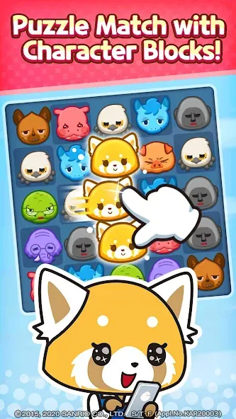 Aggretsuko : Match 3 Puzzle (Аггретсуко)  [МОД Unlocked] Screenshot 1