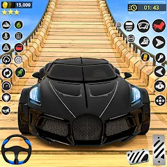 Взломанная GT Car Stunt Race: Mega Ramps (Джи Ти Кар Стант Рейс)  [МОД Mega Pack] - полная версия apk на Андроид