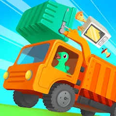 Скачать взлом Dinosaur GarbageTruck:for kids  [МОД Mega Pack] - стабильная версия apk на Андроид