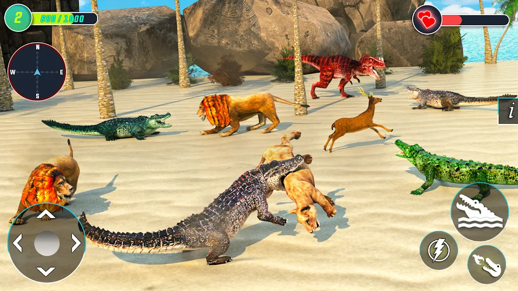 Crocodile Games: Animal Games  [МОД Много денег] Screenshot 3