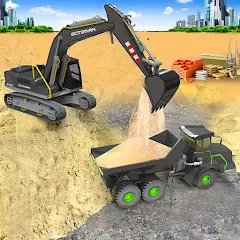 Скачать взломанную Sand Excavator Simulator Games  [МОД Mega Pack] - полная версия apk на Андроид