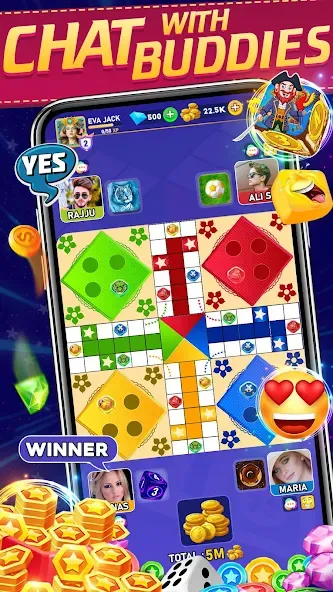 Online Ludo Game Multiplayer (Лудо Мастер Лудо Дайс Кинг)  [МОД Бесконечные монеты] Screenshot 2