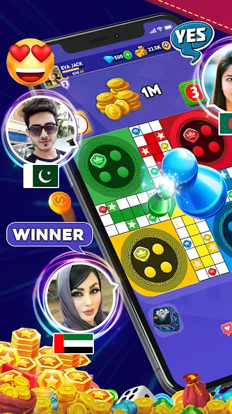 Online Ludo Game Multiplayer (Лудо Мастер Лудо Дайс Кинг)  [МОД Бесконечные монеты] Screenshot 4