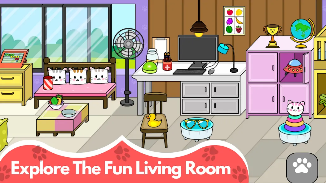 My Cat Town - Cute Kitty Games  [МОД Много монет] Screenshot 2