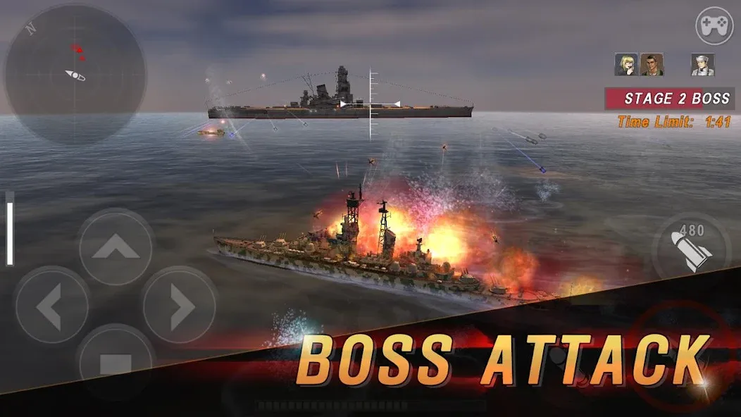 WARSHIP BATTLE:3D World War II  [МОД Много монет] Screenshot 5