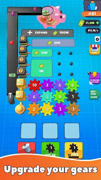 Gear Clicker (Гир Кликер)  [МОД Много денег] Screenshot 1