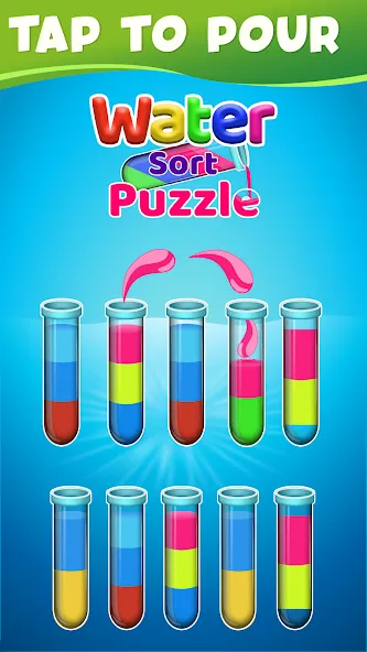 Water Sort Color Sorting games (Вотер Сорт Колор Сортинг гейм)  [МОД Бесконечные монеты] Screenshot 5