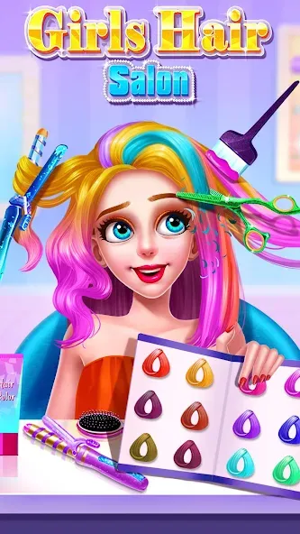 Girls Hair Salon  [МОД Много денег] Screenshot 1