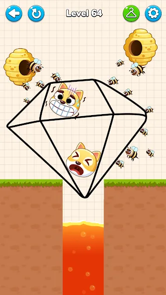 Draw to Save - Save the Dog  [МОД Много монет] Screenshot 5