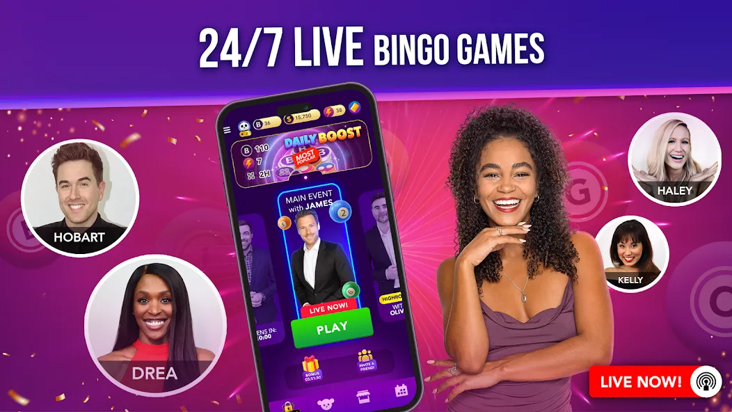 Live Play Bingo: Real Hosts (Лайв Плей Бинго)  [МОД Menu] Screenshot 3