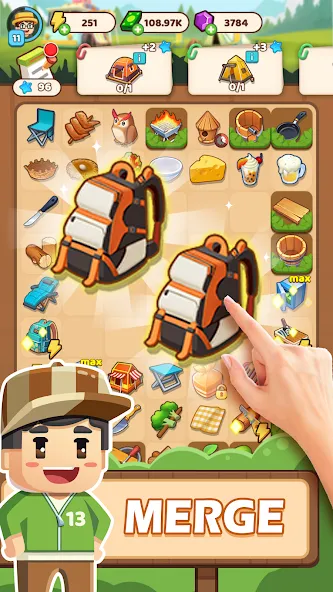 Campsite Craze: Puzzle Merge (Кемпинговая Лихорадка)  [МОД Много денег] Screenshot 2