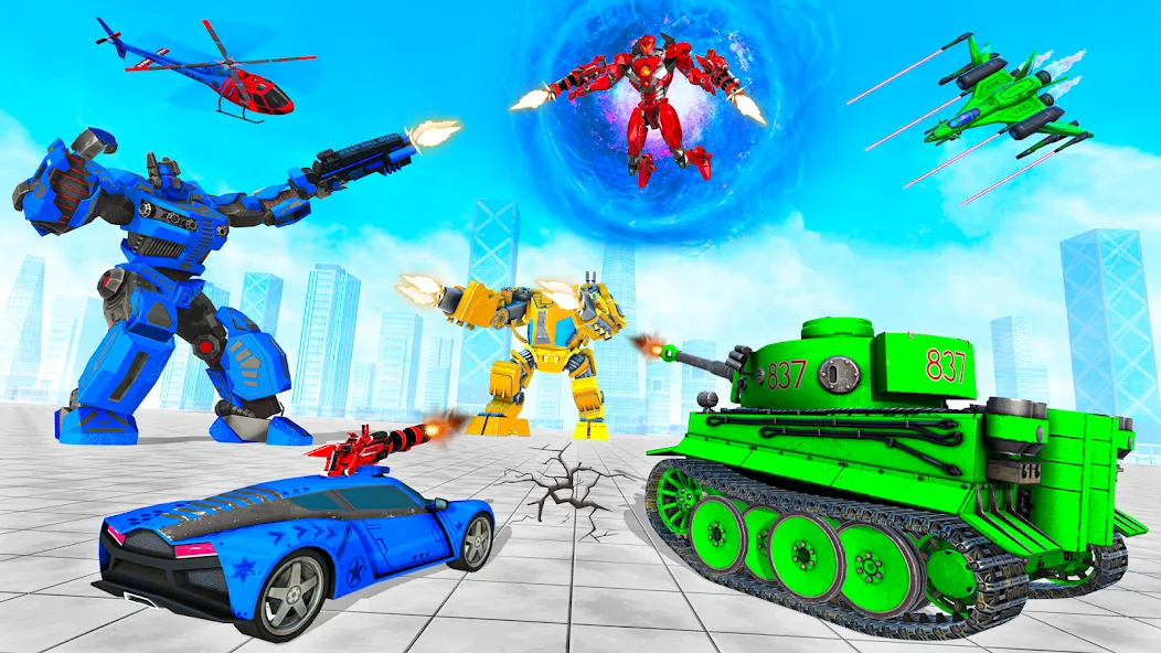 Tank Robot Game Army Games (армейский танк робот трансформационная игра)  [МОД Menu] Screenshot 3