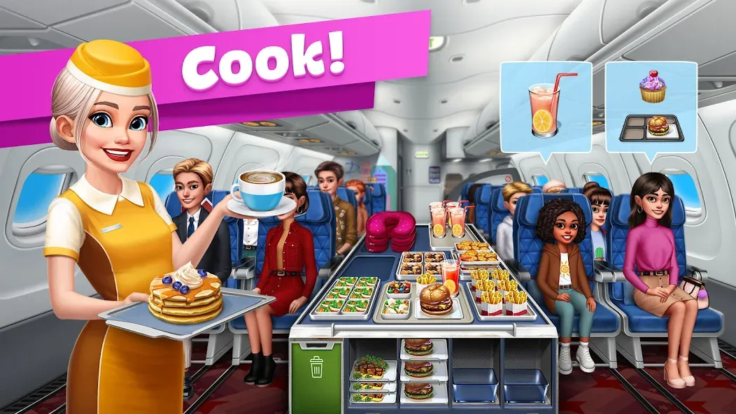 Airplane Chefs - Cooking Game (Эйрплейн Чефз)  [МОД Бесконечные монеты] Screenshot 1