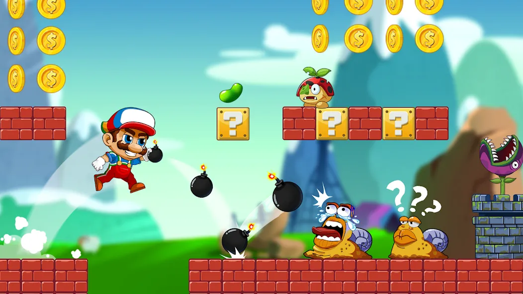 Super Bean Bros: Running Games (Супер Бин Приключение)  [МОД Unlimited Money] Screenshot 1