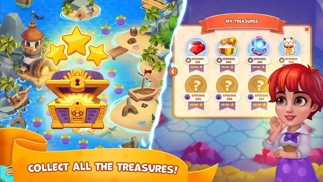 Pirate Treasures: Jewel & Gems  [МОД Unlocked] Screenshot 4