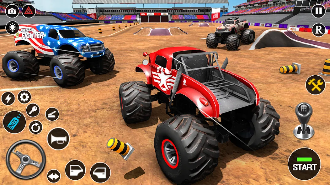 Fearless US Monster Truck Game (Фирлесс ЮЭС Монстер Трак Гейм)  [МОД Меню] Screenshot 5