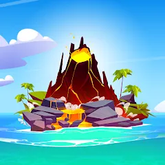 Скачать взломанную Volcano Island - Sim Game (Вулканический остров)  [МОД Бесконечные монеты] - последняя версия apk на Андроид