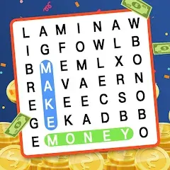 Скачать взломанную Make Money: Word Search (Мейк Мани)  [МОД Много денег] - полная версия apk на Андроид