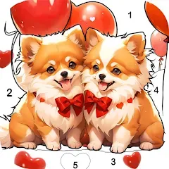 Скачать взломанную Dog Coloring, Color by number  [МОД Много монет] - полная версия apk на Андроид
